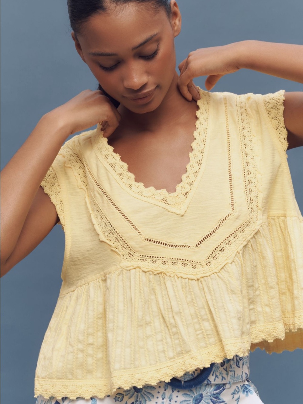 💛 Anthropologie- Pilcro Trapeze Popover Top